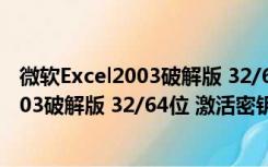 微软Excel2003破解版 32/64位 激活密钥版（微软Excel2003破解版 32/64位 激活密钥版功能简介）