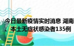 今日最新疫情实时消息 湖南11月1日新增本土确诊病例10例、本土无症状感染者135例