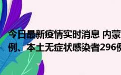 今日最新疫情实时消息 内蒙古11月1日新增本土确诊病例24例、本土无症状感染者296例