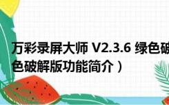 万彩录屏大师 V2.3.6 绿色破解版（万彩录屏大师 V2.3.6 绿色破解版功能简介）