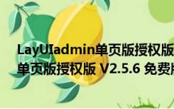 LayUIadmin单页版授权版 V2.5.6 免费版（LayUIadmin单页版授权版 V2.5.6 免费版功能简介）