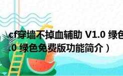 cf穿墙不掉血辅助 V1.0 绿色免费版（cf穿墙不掉血辅助 V1.0 绿色免费版功能简介）