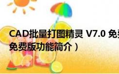 CAD批量打图精灵 V7.0 免费版（CAD批量打图精灵 V7.0 免费版功能简介）