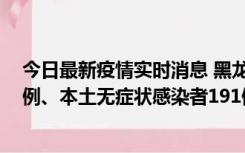 今日最新疫情实时消息 黑龙江11月2日新增本土确诊病例6例、本土无症状感染者191例