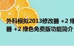 外科模拟2013修改器 +2 绿色免费版（外科模拟2013修改器 +2 绿色免费版功能简介）