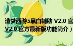 造梦西游5黑白辅助 V2.0 官方最新版（造梦西游5黑白辅助 V2.0 官方最新版功能简介）