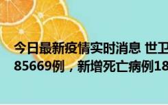 今日最新疫情实时消息 世卫组织：全球新增新冠确诊病例185669例，新增死亡病例1823例