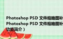 Photoshop PSD 文件缩略图补丁 绿色版 『直接可以查看Psd内容』（Photoshop PSD 文件缩略图补丁 绿色版 『直接可以查看Psd内容』功能简介）