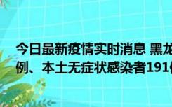 今日最新疫情实时消息 黑龙江11月2日新增本土确诊病例6例、本土无症状感染者191例