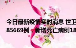 今日最新疫情实时消息 世卫组织：全球新增新冠确诊病例185669例，新增死亡病例1823例