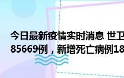 今日最新疫情实时消息 世卫组织：全球新增新冠确诊病例185669例，新增死亡病例1823例