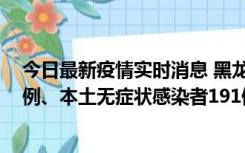 今日最新疫情实时消息 黑龙江11月2日新增本土确诊病例6例、本土无症状感染者191例