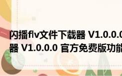 闪播flv文件下载器 V1.0.0.0 官方免费版（闪播flv文件下载器 V1.0.0.0 官方免费版功能简介）