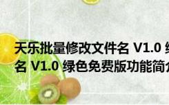 天乐批量修改文件名 V1.0 绿色免费版（天乐批量修改文件名 V1.0 绿色免费版功能简介）