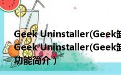 Geek Uninstaller(Geek卸载软件) V1.4.5.13 绿色免费版（Geek Uninstaller(Geek卸载软件) V1.4.5.13 绿色免费版功能简介）