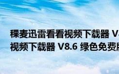 稞麦迅雷看看视频下载器 V8.6 绿色免费版（稞麦迅雷看看视频下载器 V8.6 绿色免费版功能简介）