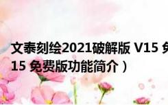 文泰刻绘2021破解版 V15 免费版（文泰刻绘2021破解版 V15 免费版功能简介）