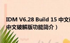 IDM V6.28 Build 15 中文破解版（IDM V6.28 Build 15 中文破解版功能简介）