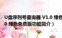 U盘序列号查询器 V1.0 绿色免费版（U盘序列号查询器 V1.0 绿色免费版功能简介）