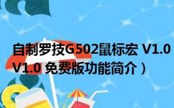 自制罗技G502鼠标宏 V1.0 免费版（自制罗技G502鼠标宏 V1.0 免费版功能简介）