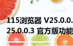 115浏览器 V25.0.0.3 官方版（115浏览器 V25.0.0.3 官方版功能简介）