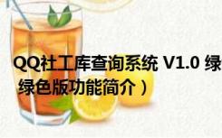 QQ社工库查询系统 V1.0 绿色版（QQ社工库查询系统 V1.0 绿色版功能简介）