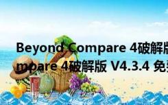 Beyond Compare 4破解版 V4.3.4 免费版（Beyond Compare 4破解版 V4.3.4 免费版功能简介）