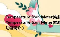 Temperature Icon Meter(电脑硬件温度检测软件) V2.0.0.0 官方版（Temperature Icon Meter(电脑硬件温度检测软件) V2.0.0.0 官方版功能简介）