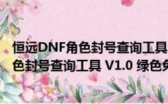 恒远DNF角色封号查询工具 V1.0 绿色免费版（恒远DNF角色封号查询工具 V1.0 绿色免费版功能简介）