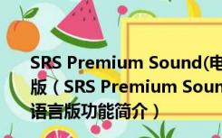 SRS Premium Sound(电脑音效增强软件) V2.7 多国语言版（SRS Premium Sound(电脑音效增强软件) V2.7 多国语言版功能简介）