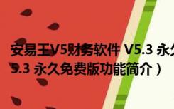 安易王V5财务软件 V5.3 永久免费版（安易王V5财务软件 V5.3 永久免费版功能简介）