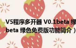 V5程序多开器 V0.1beta 绿色免费版（V5程序多开器 V0.1beta 绿色免费版功能简介）