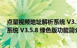 点量视频地址解析系统 V3.5.8 绿色版（点量视频地址解析系统 V3.5.8 绿色版功能简介）