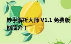 妙手解析大师 V1.1 免费版（妙手解析大师 V1.1 免费版功能简介）