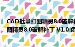 CAD批量打图精灵8.0破解补丁 V1.0 免费版（CAD批量打图精灵8.0破解补丁 V1.0 免费版功能简介）