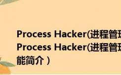 Process Hacker(进程管理工具) V3.0.2568 官方最新版（Process Hacker(进程管理工具) V3.0.2568 官方最新版功能简介）