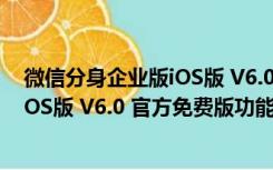 微信分身企业版iOS版 V6.0 官方免费版（微信分身企业版iOS版 V6.0 官方免费版功能简介）