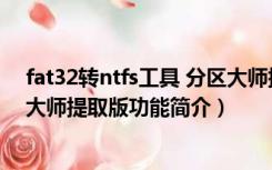 fat32转ntfs工具 分区大师提取版（fat32转ntfs工具 分区大师提取版功能简介）