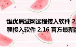 维优局域网远程接入软件 2.16 官方最新版（维优局域网远程接入软件 2.16 官方最新版功能简介）