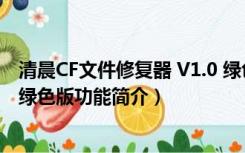 清晨CF文件修复器 V1.0 绿色版（清晨CF文件修复器 V1.0 绿色版功能简介）