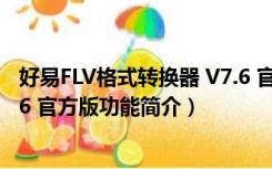 好易FLV格式转换器 V7.6 官方版（好易FLV格式转换器 V7.6 官方版功能简介）