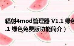 辐射4mod管理器 V1.1 绿色免费版（辐射4mod管理器 V1.1 绿色免费版功能简介）