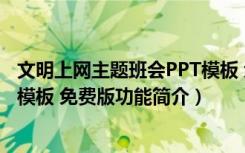 文明上网主题班会PPT模板 免费版（文明上网主题班会PPT模板 免费版功能简介）