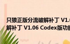 只狼正版分流破解补丁 V1.06 Codex版（只狼正版分流破解补丁 V1.06 Codex版功能简介）