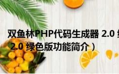 双鱼林PHP代码生成器 2.0 绿色版（双鱼林PHP代码生成器 2.0 绿色版功能简介）