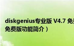 diskgenius专业版 V4.7 免费版（diskgenius专业版 V4.7 免费版功能简介）