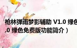 枪林弹雨梦影辅助 V1.0 绿色免费版（枪林弹雨梦影辅助 V1.0 绿色免费版功能简介）