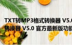 TXT转MP3格式转换器 V5.0 官方最新版（TXT转MP3格式转换器 V5.0 官方最新版功能简介）