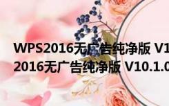 WPS2016无广告纯净版 V10.1.0.7106 绿色免费版（WPS2016无广告纯净版 V10.1.0.7106 绿色免费版功能简介）