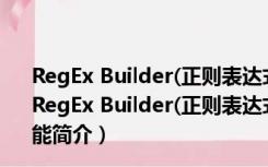 RegEx Builder(正则表达式自动生成器) v2.0 汉化中文版（RegEx Builder(正则表达式自动生成器) v2.0 汉化中文版功能简介）